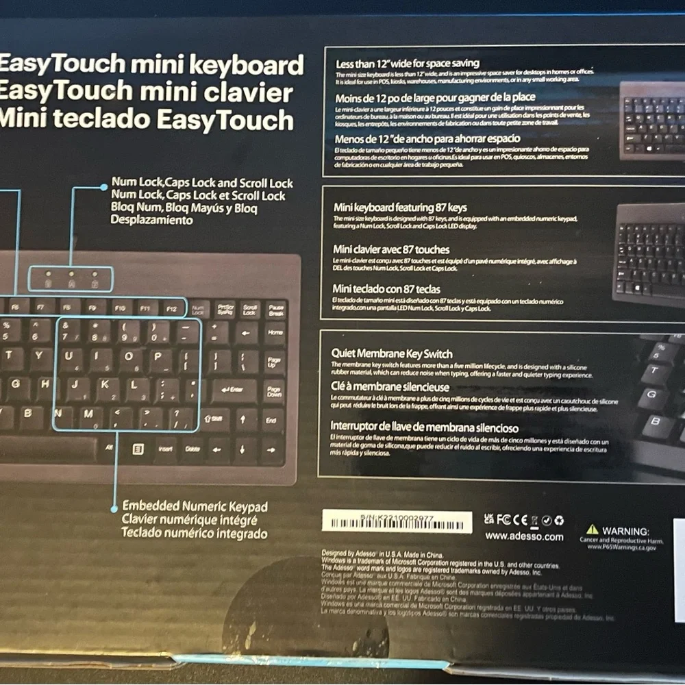 ADESSO EASY TOUCH MINI KEYBOARD